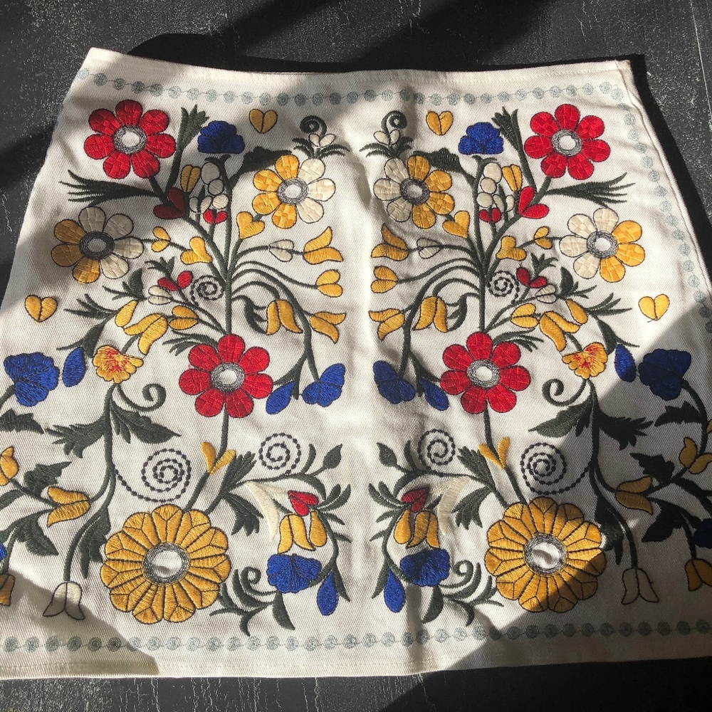 White floral skirt
